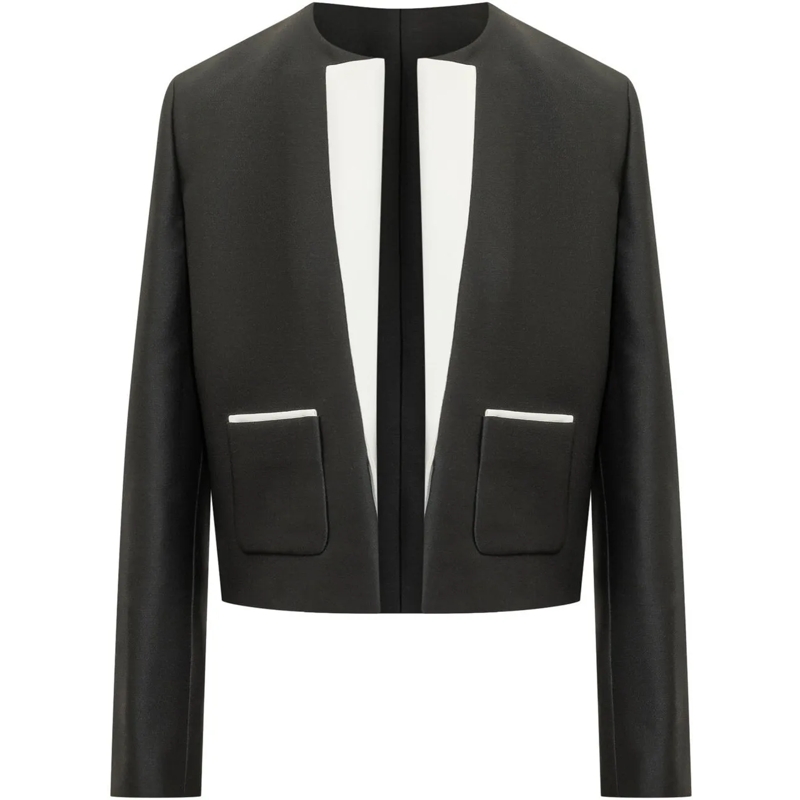 Tom Ford Blazer Giacca Spencer con Tasche Applicate dunkelgrau