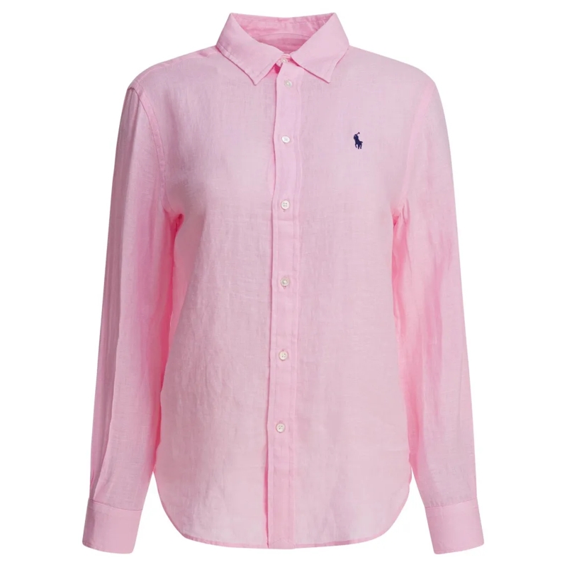 Polo Ralph Lauren Hemd Classic-Fit Linen Shirt With Pointed Collar Purple