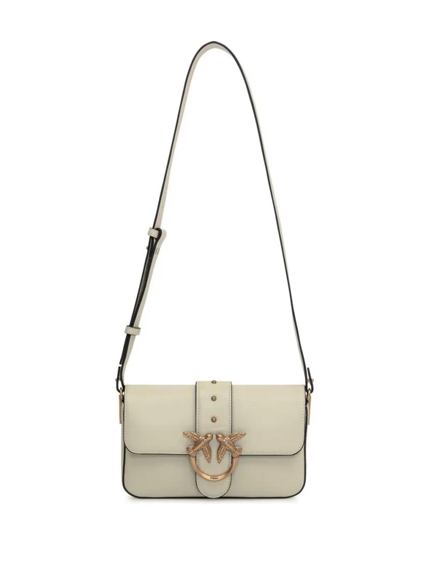 Pinko Hobo bags Foldover Top Shoulder Bag in beige