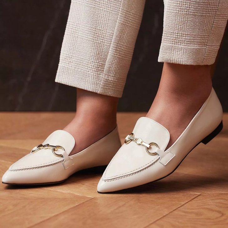 White 2024 patent loafers