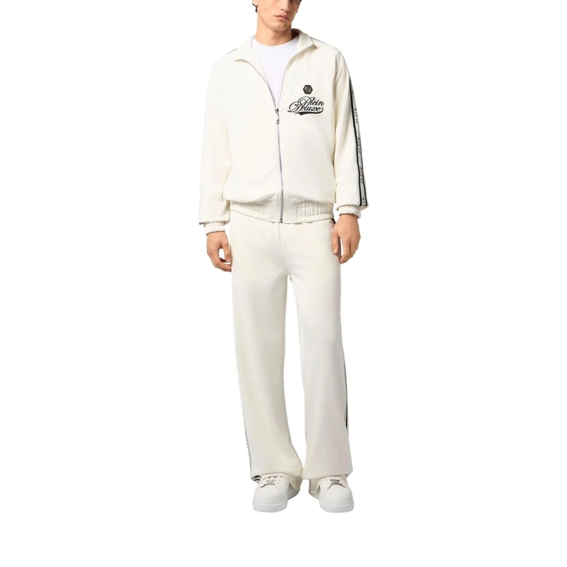Philipp Plein Jogginghose Tracksuit Trousers Jacquard Logo weiss(Image 2)