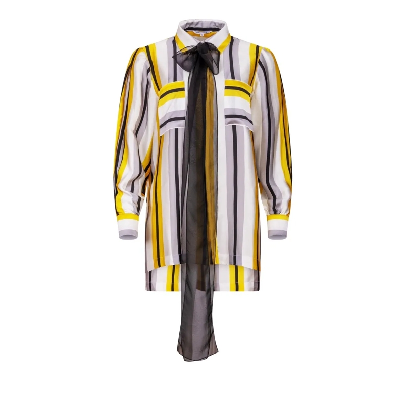 Helene Galwas Bluse Oversize Bluse aus Seidensatin JACQUELINE gelb