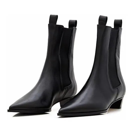 Aeydē Kiki Leather Pointed Toe Boots Black Stiefelette