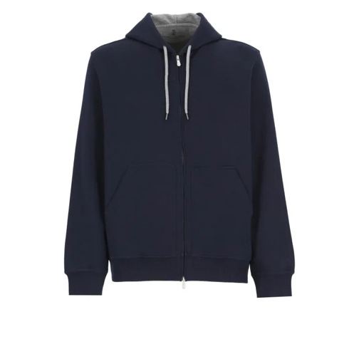 Brunello Cucinelli  Cotton, Cashmere And Silk Sweatshirt Blue