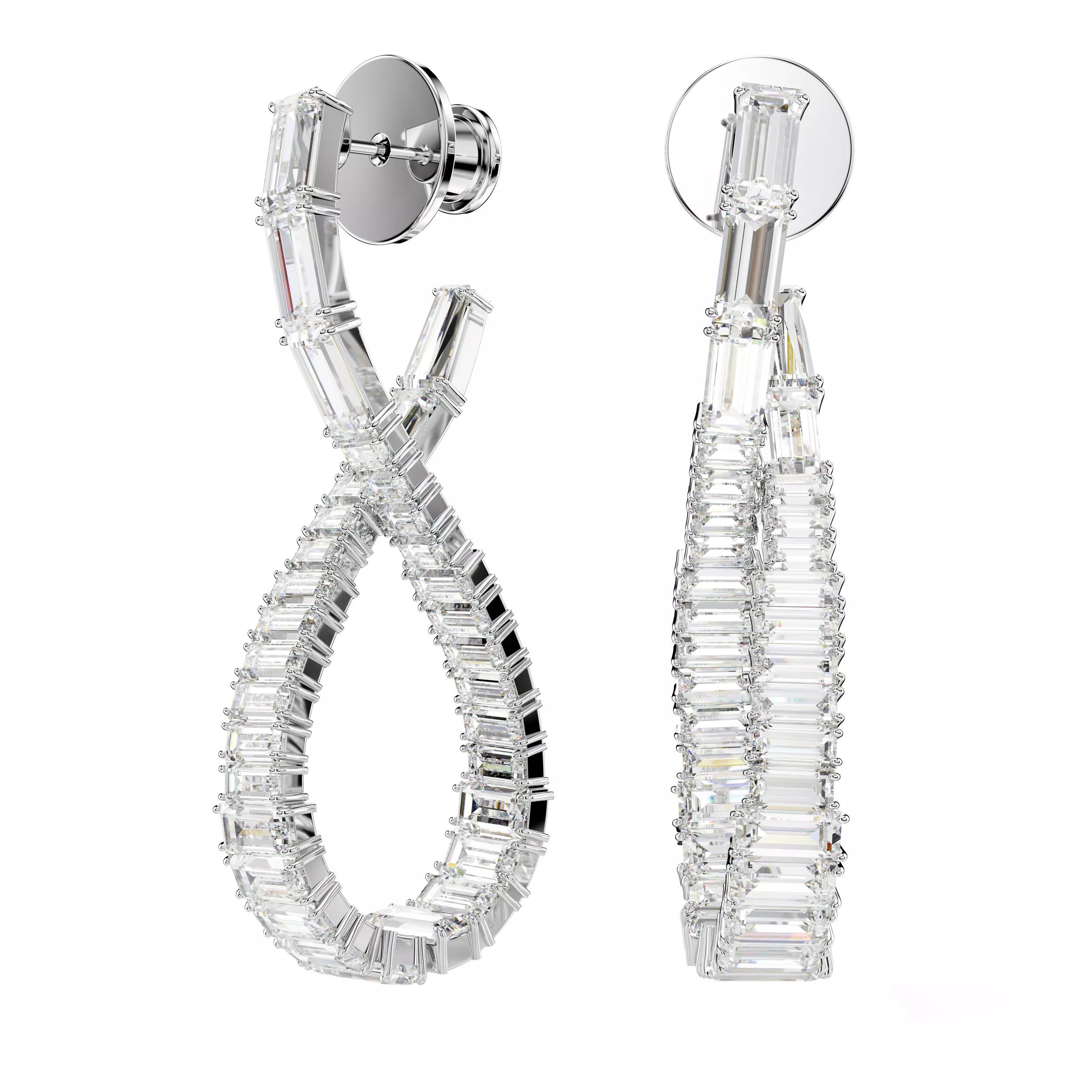 Swarovski Ohrringe - Hyperbola drop earrings, Infinity, Rhodium plated - Gr. unisize - in Weiß - für Damen