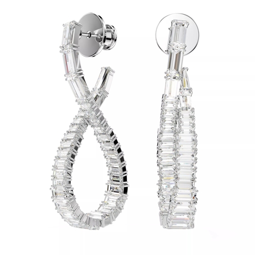 Swarovski Hyperbola drop earrings, Infinity, Rhodium plated White Ohrhänger