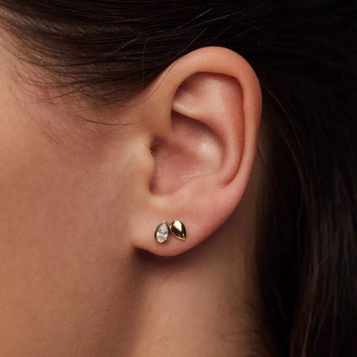 BELORO Clou d'oreille Monte Napoleone Natalia 9 karat ear studs with zir Gold (Image 2)