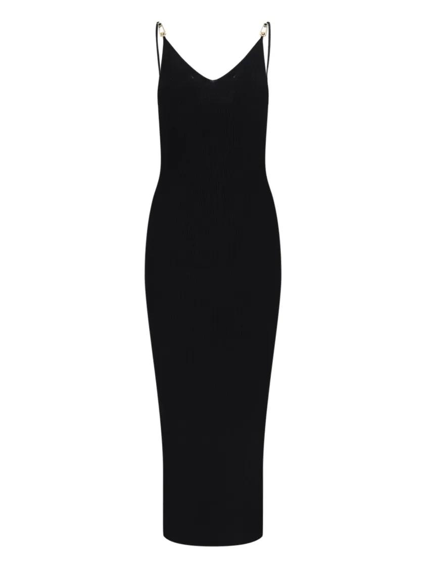 Thumbnail - Versace - Midi Dress "Safety Pin" – Black - Größe 40 - schwarz