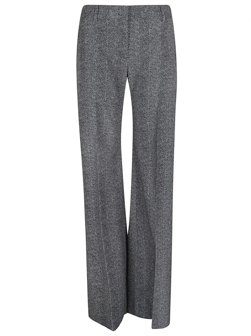 Ermanno Scervino–Inspired Tailored Wide-Leg Trousers – Taupe Ash