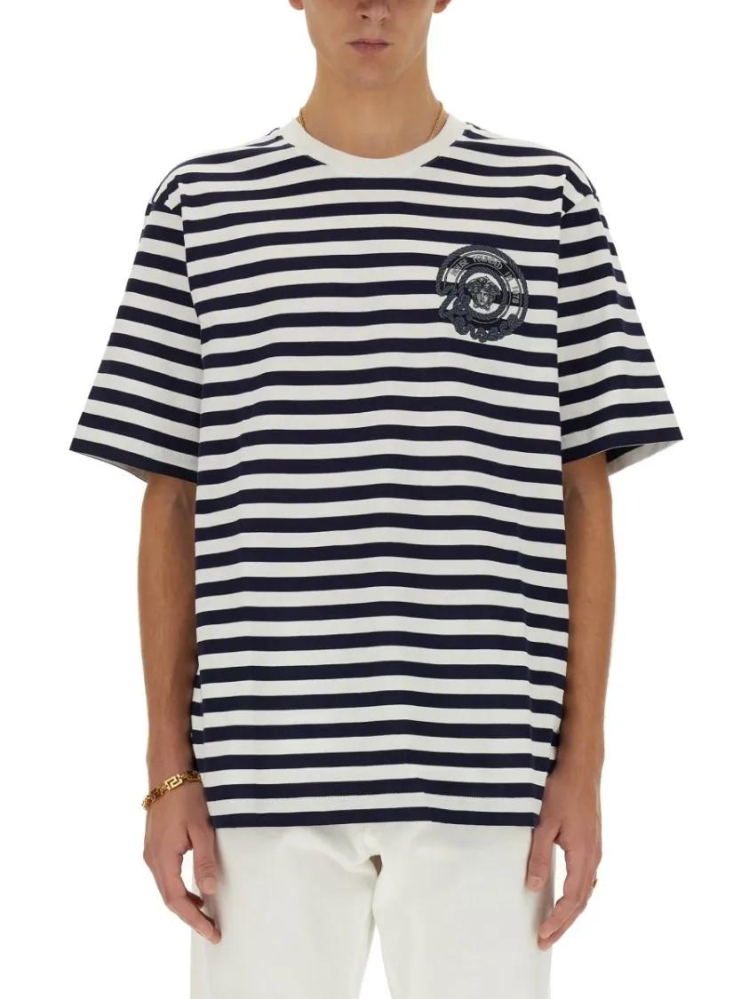 Thumbnail - Versace - Striped T-Shirt - Größe L - bunt