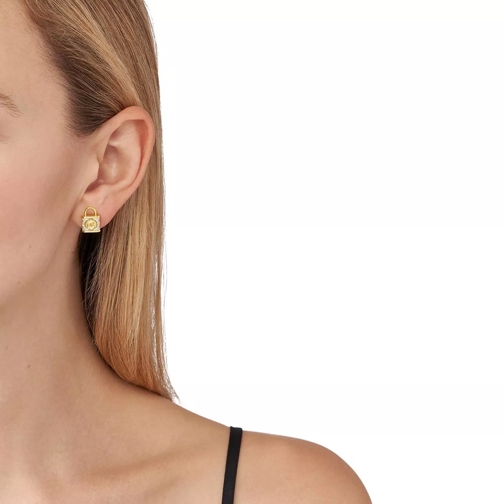 Michael Kors Clou d'oreille 14K Gold-Plated Sterling Silver Pavé Lock Stud Ear Gold (Image 2)
