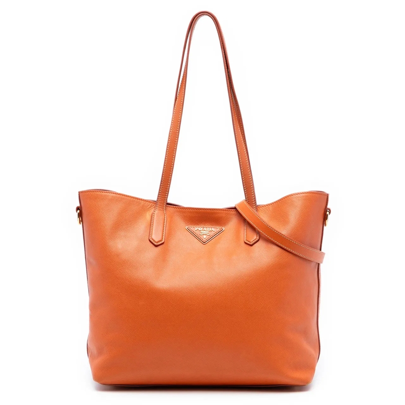 Prada Schultertasche Saffiano Open Convertible Tote orange