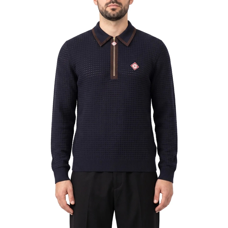 Casablanca Poloshirt Poloshirt aus Wolle blau(Image 2)