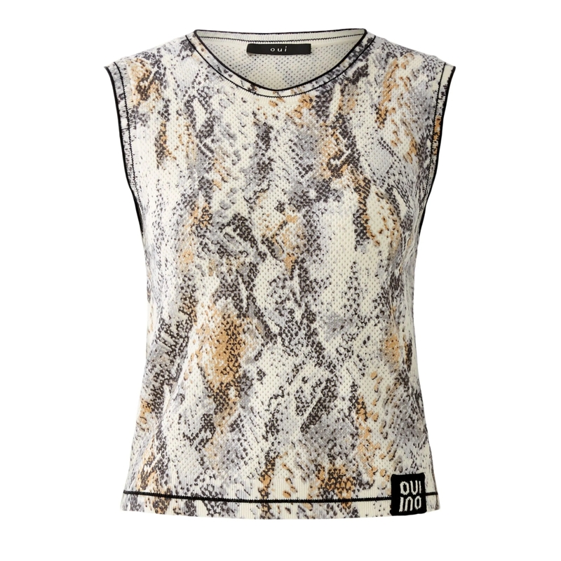 Oui Hemd Stricktop hell-braun