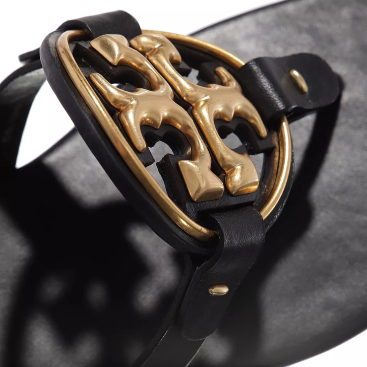 Tory Burch Metal Miller Soft Perfect Black Gold Sandal