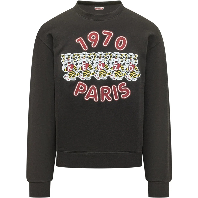 Kenzo  Felpa con Stampa Tigre schwarz