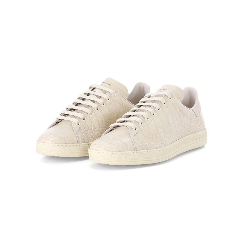 Tom Ford Schnürschuhe Sneaker aus Leder weiß