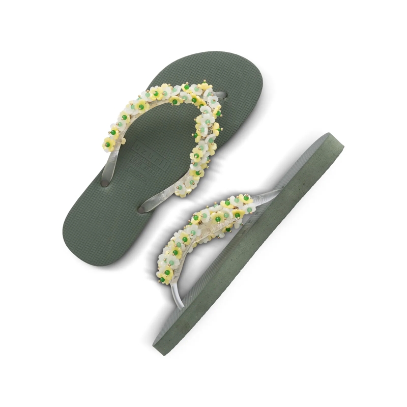 UZURII Flip Flops flip flop Tulum Bloom Yellow dunkel-grün(Image 14)