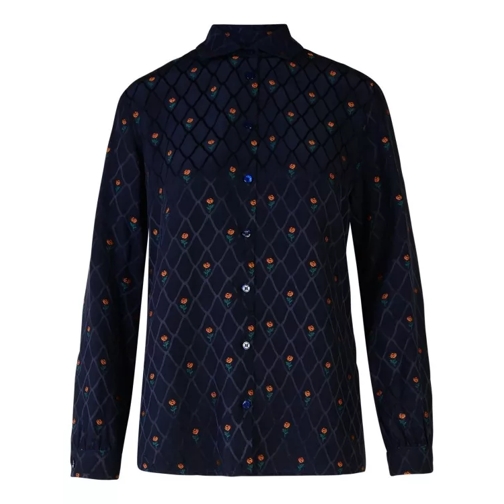 Etro Blue Silk Blend Shirt Blue 