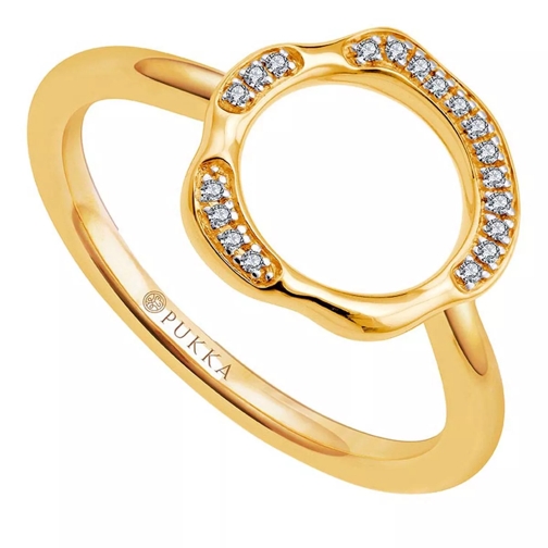 Pukka Berlin Nimbus Round Ring Yellow Gold Diamond Ring