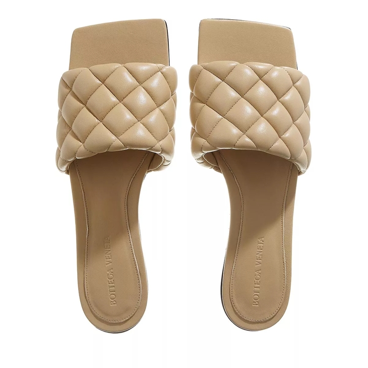 Bottega Veneta Flat Lido Sandals Leather Cane Sugar Slide