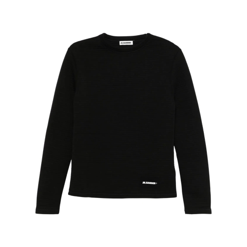 Jil Sander Topjes met lange mouwen Longsleeve mit geripptem Effekt 001 001