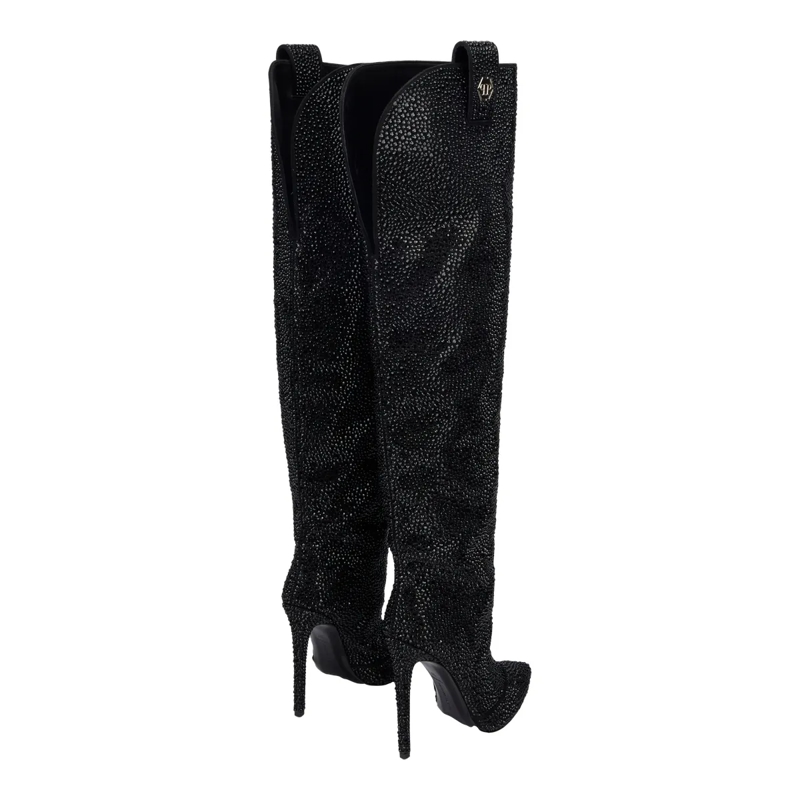 Philipp Plein Stiefel Stiefel Hohe Absätze Hoch Hexagon Verziert schwarz(Image 4)