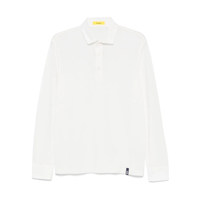 Drumohr Chemise Long-Sleeved White Polo Shirt White
