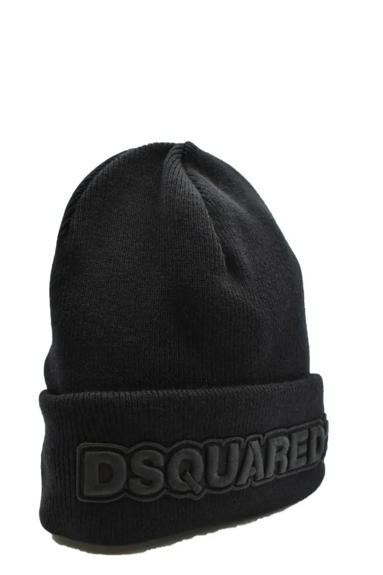 Thumbnail - Dsquared2 Caps & Mützen - Ribbed Knit Green Beanie With Logo Detail - Gr. ONE SIZE - in Schwarz - für Damen