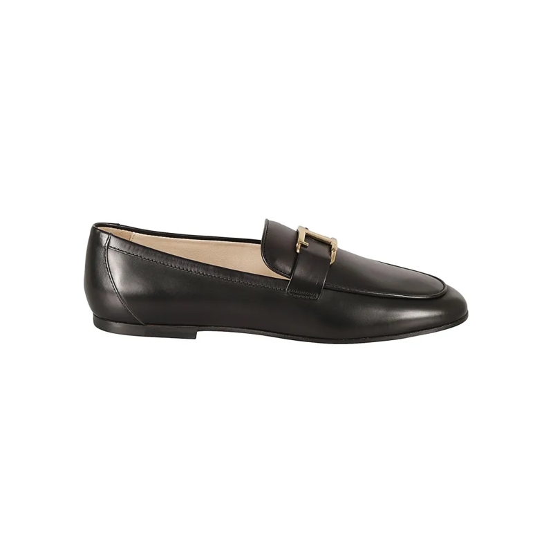 Tod's Ballerinas T-Logo Leather Loafers Black