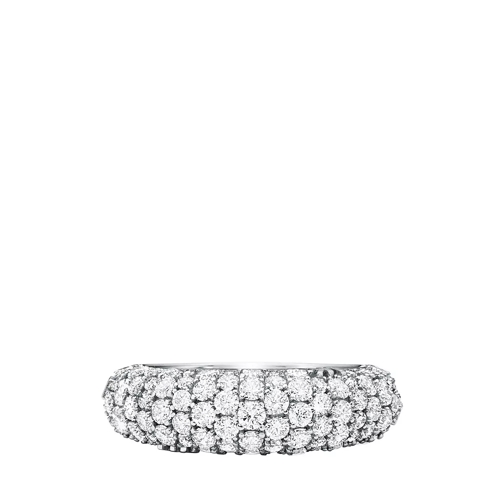 Michael Kors Sterling Silver Pavé Logo Statement Ring Silver Anello da fidanzamento