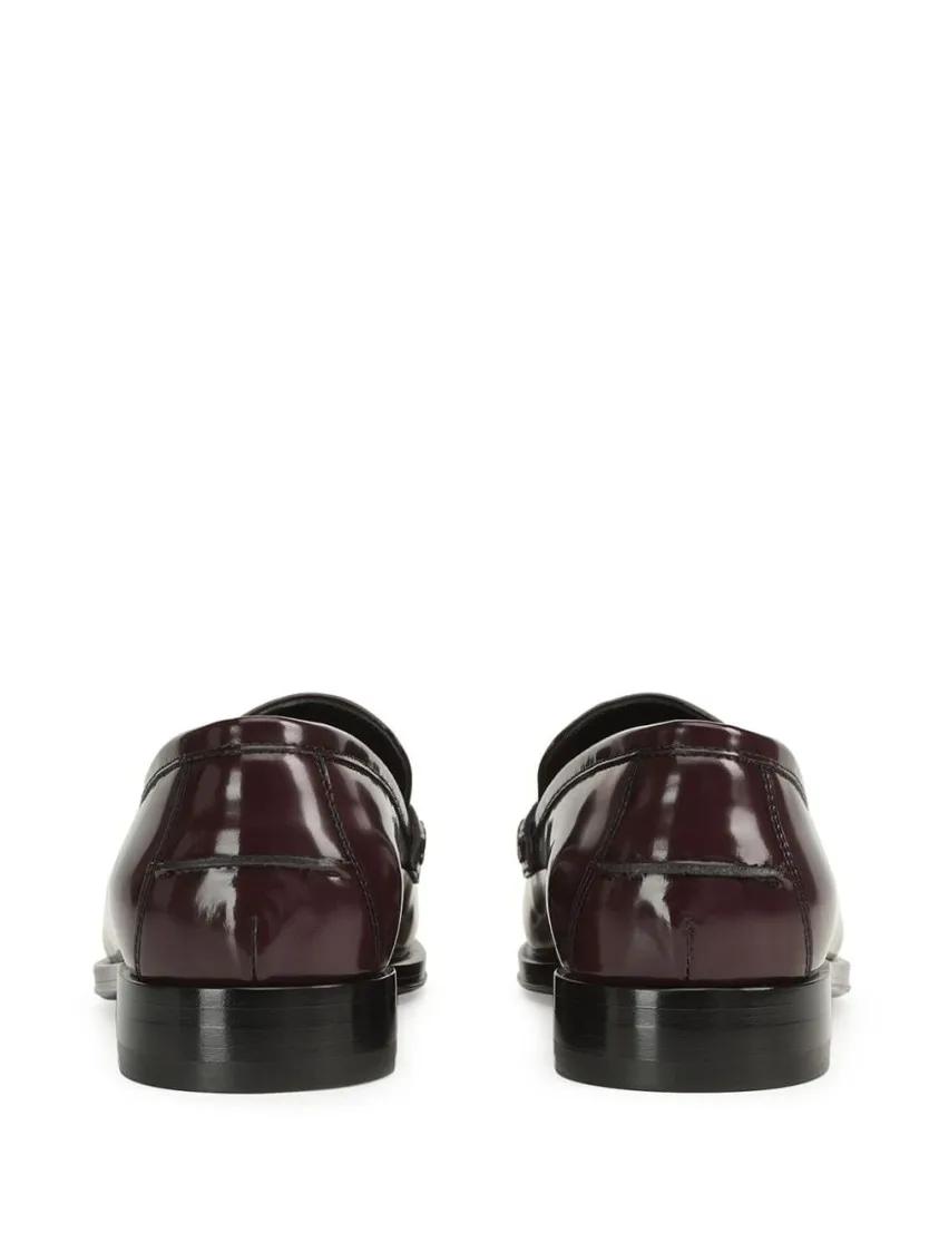 Thumbnail - Burgundy Calf Leather Flat Shoes - Gr. 37 (EU) - in Schwarz