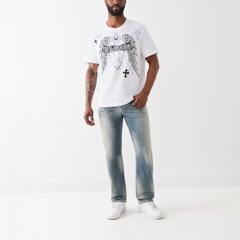 True Religion Straight Leg Jeans - Straight Jeans- Länge 34- Super T- Klapptasch blau(Image 2)