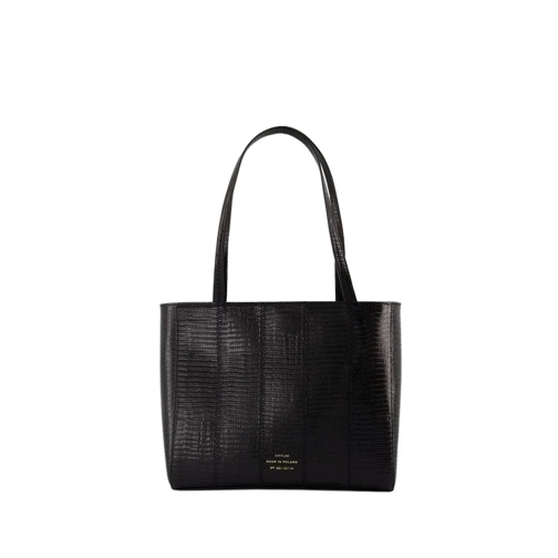 Chylak Wide Shopper Bag - Leather - Black Black Rymlig shoppingväska