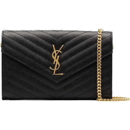 Saint Laurent Schultertasche Saint Laurent Monogram Grain De Poudre Bag schwarz