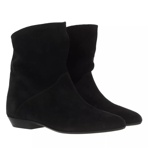 Isabel Marant Solvan Ankle Boots Suede Leather Faded Black Stiefelette