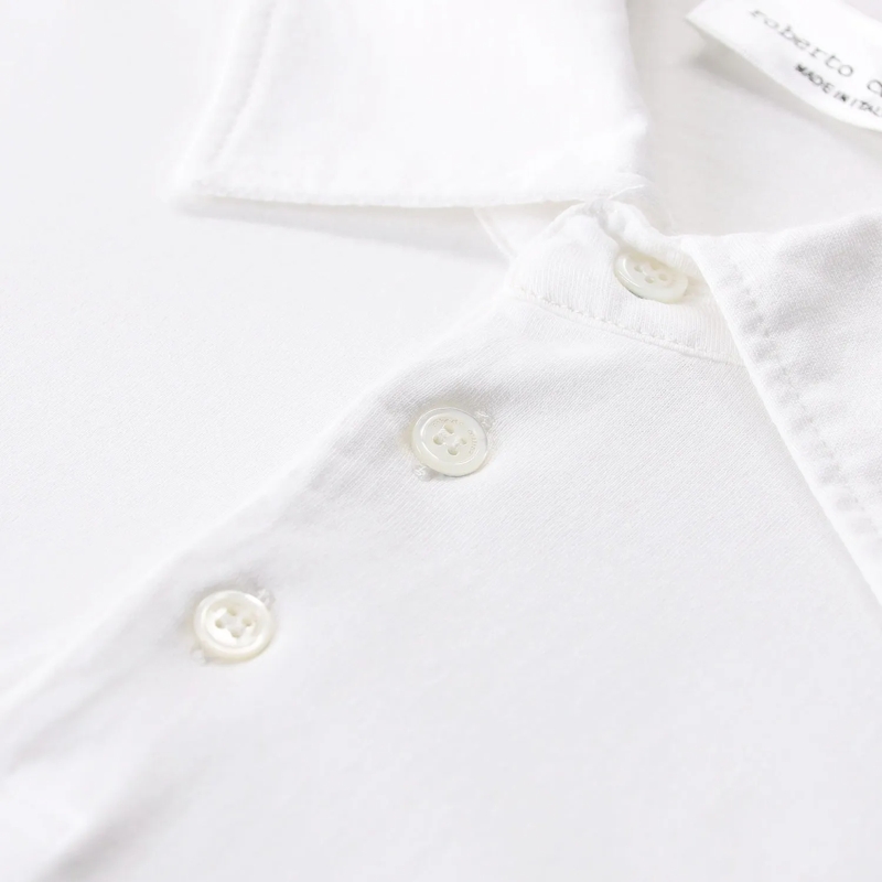 Roberto Collina Polohemd Poloshirt aus Baumwolle weiß(Image 3)