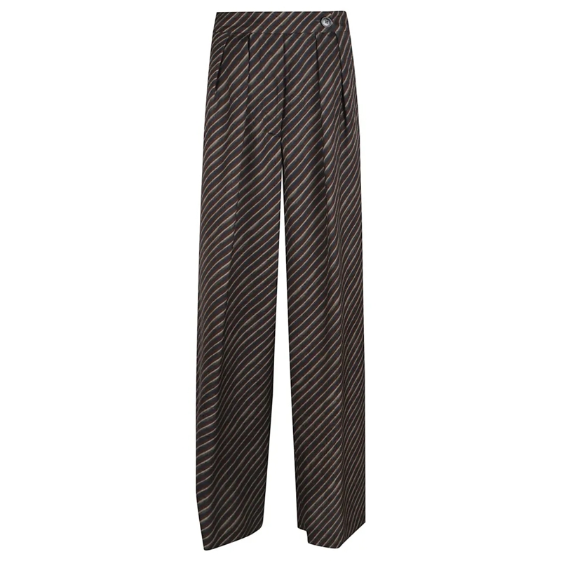 Dries Van Noten  Wide-Leg Trousers In 605 Bottle Black