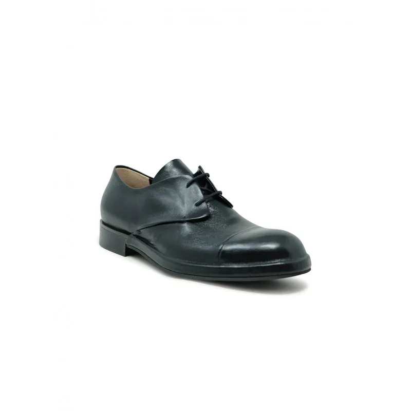 Roberto Del Carlo Chaussures à lacets Polished Black Leather Lace-Up Shoes Black