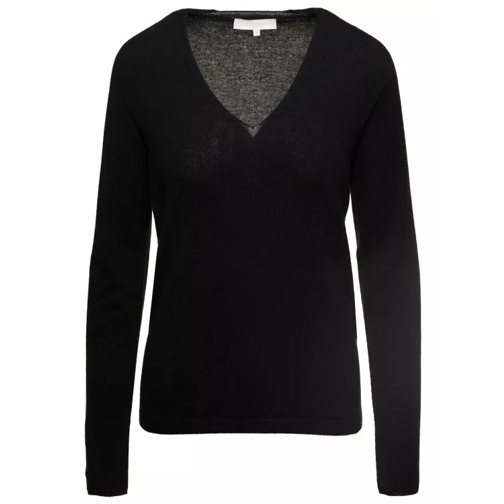 Antonelli Black Sweater With V Neckline In Wool And Cashmere Black 