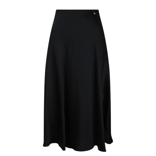 Herno  Satin Fluid Skirt Black