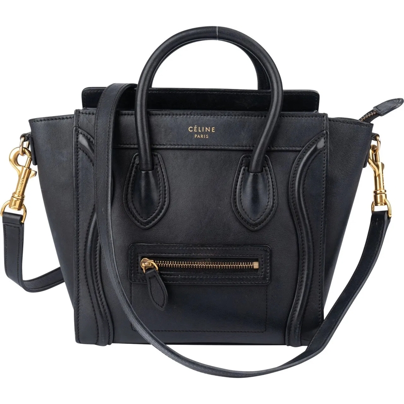 Celine Tote Celine Black Leather Luggage Handbag schwarz