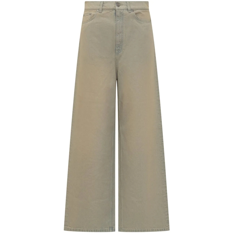 Stella McCartney Jeans Boyfriend Pantaloni Gamba Larga Sovratinti. taupe