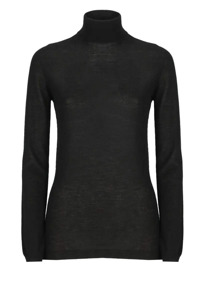 Fabiana Filippi - Black High Neck Sweater - Größe 38 - schwarz