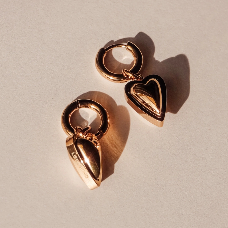 Liebeskind Berlin Ohrstecker Edelstahl Metal Heart rose(Image 4)