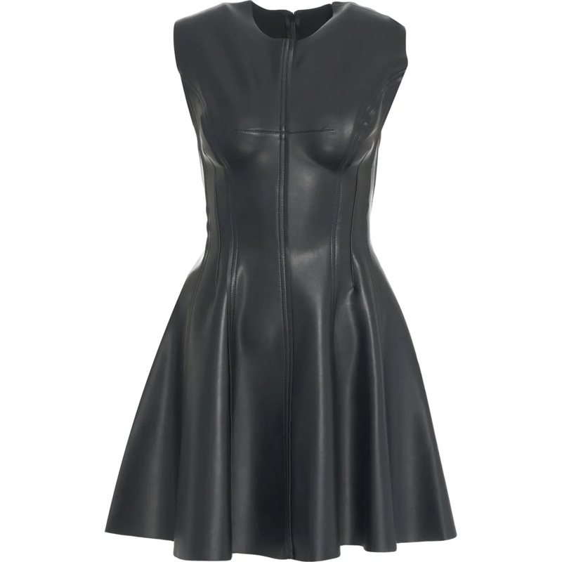 Norma Kamali Mini-robe Faux leather mini dress schwarz