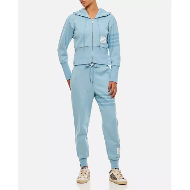 Thom Browne Sweatpants In Double Face Knit Blue