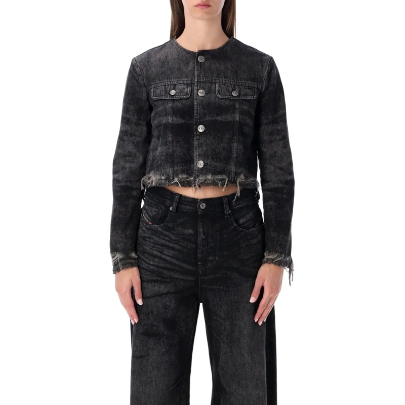 Diesel Jeansjacke Runway Cropped Black Denim Jacket Black