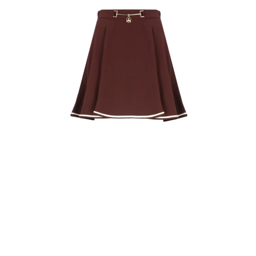 Elisabetta Franchi Mini jupes Crepe Full Mini Skirt Burgundy