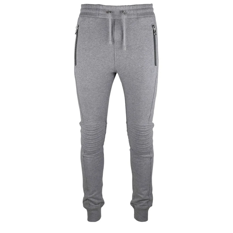 Balmain Jogginghose Grey Cotton Jogging Pants With Zippered Pockets Grey